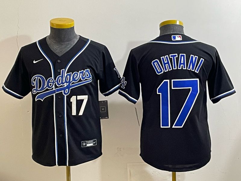 Youth 2025 Los Angeles Dodgers #17 Ohtani Black Game Nike MLB Jersey style 004->youth mlb jersey->Youth Jersey